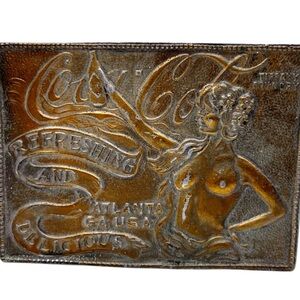 VINTAGE COCA COLA BRASS BELT BUCKLE ATLANTA